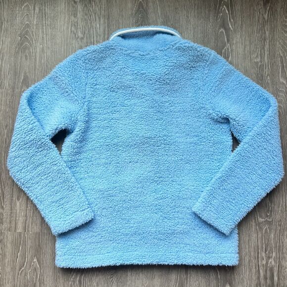 BODEN Sweatshirt Fleece Pullover 1/2 Button-up Sherpa SZ 4 Women’s Small Blue - Picture 2 of 5